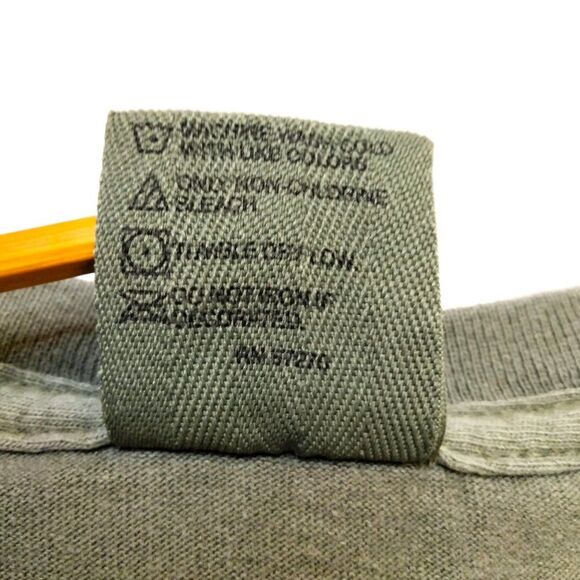 SMALL Lucky Dog Unisex Crewneck Short Sleeve Distressed Khaki Green Tee - Picture 4 of 9